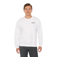 Crewneck Sweatshirt — Minimal "MERCHET." Chest Logo, Clean White Cozy Pullover