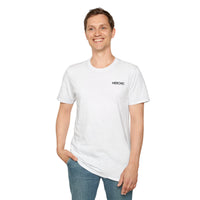 Minimal 'MERCHET.' Chest Logo T‑Shirt — Simple Branded Graphic Tee